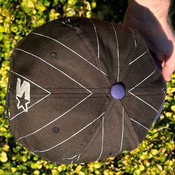 Vintage 90s LA Lakers 🏀 Pinstripe Starter snapback hat baseball cap Los Angeles - Picture 12 of 16